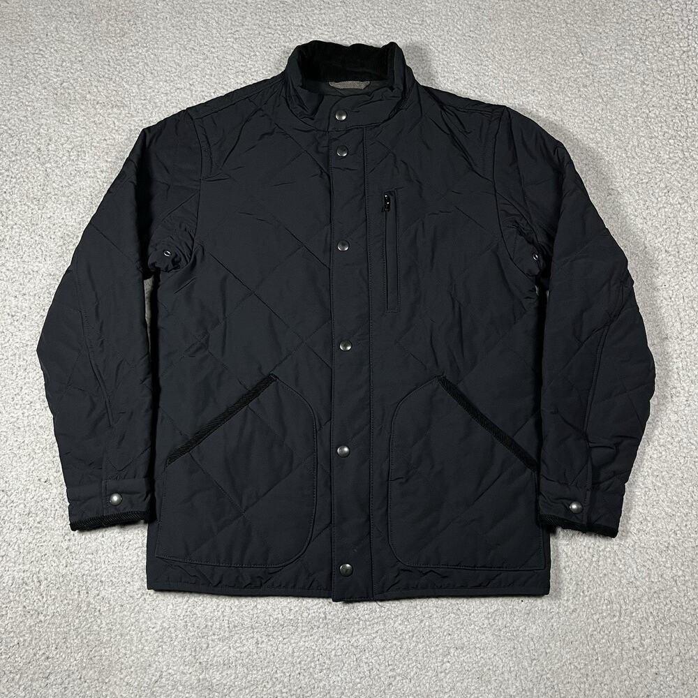 J Crew Sussex Jacket Mens S Black Full Zip Quilted Primaloft Coat Insulated